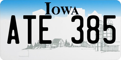 IA license plate ATE385