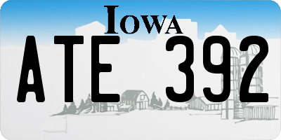 IA license plate ATE392