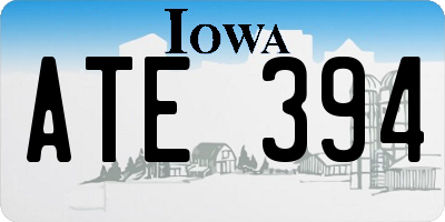 IA license plate ATE394