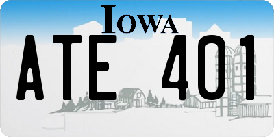 IA license plate ATE401