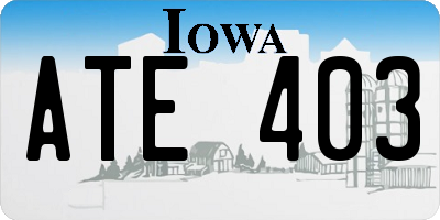 IA license plate ATE403