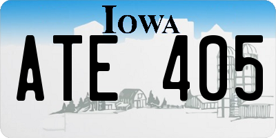 IA license plate ATE405