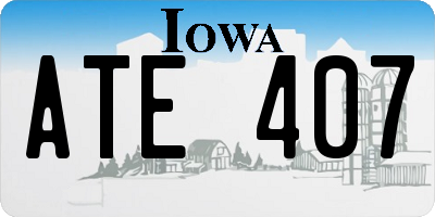 IA license plate ATE407