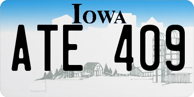 IA license plate ATE409
