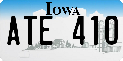 IA license plate ATE410
