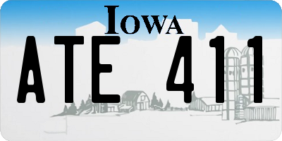 IA license plate ATE411