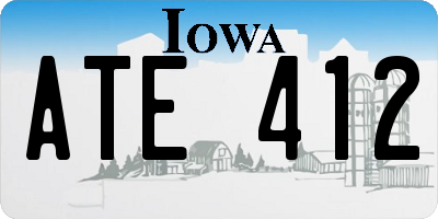 IA license plate ATE412