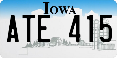 IA license plate ATE415