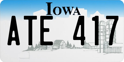 IA license plate ATE417