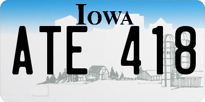 IA license plate ATE418