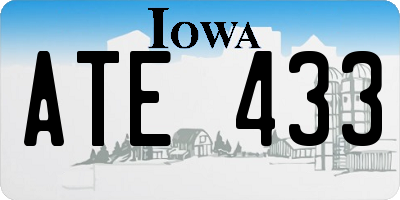 IA license plate ATE433