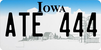 IA license plate ATE444