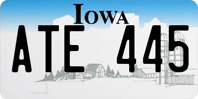 IA license plate ATE445