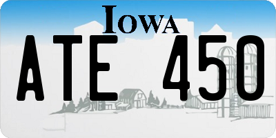 IA license plate ATE450