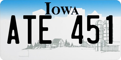 IA license plate ATE451