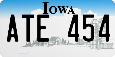 IA license plate ATE454