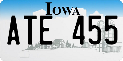 IA license plate ATE455