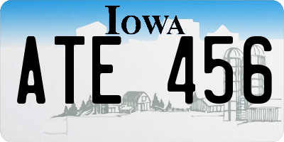 IA license plate ATE456