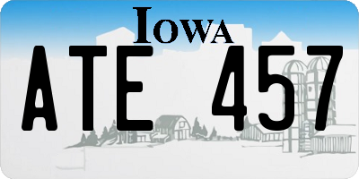 IA license plate ATE457
