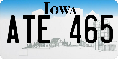 IA license plate ATE465