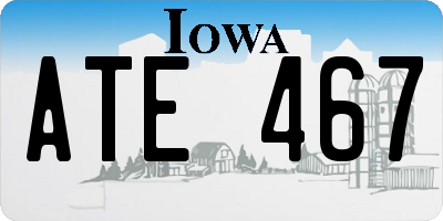IA license plate ATE467