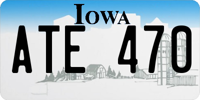 IA license plate ATE470