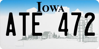 IA license plate ATE472