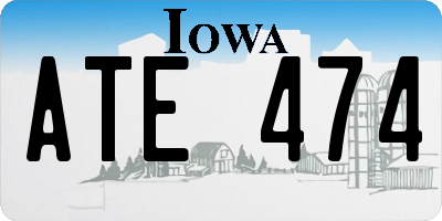 IA license plate ATE474
