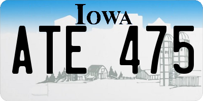 IA license plate ATE475