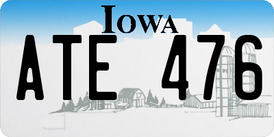 IA license plate ATE476