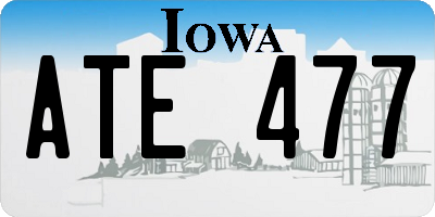 IA license plate ATE477
