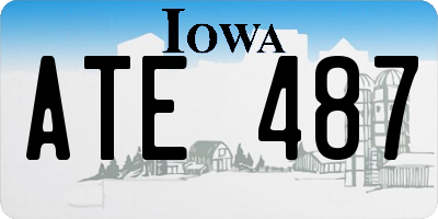 IA license plate ATE487