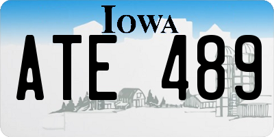 IA license plate ATE489
