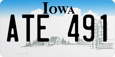 IA license plate ATE491