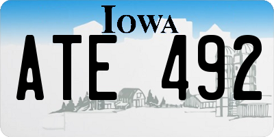 IA license plate ATE492