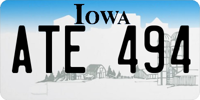 IA license plate ATE494