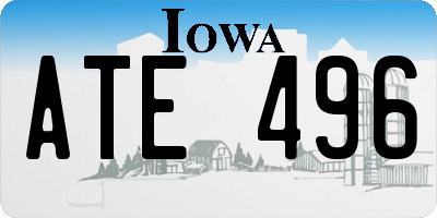 IA license plate ATE496