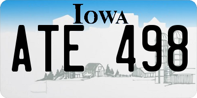 IA license plate ATE498
