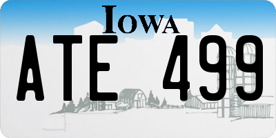 IA license plate ATE499
