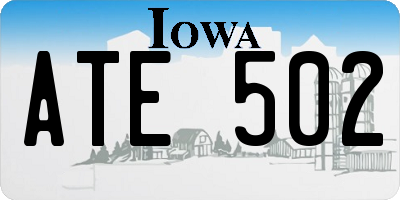 IA license plate ATE502
