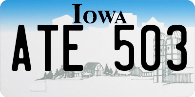IA license plate ATE503