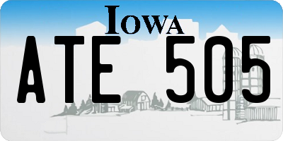 IA license plate ATE505