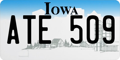 IA license plate ATE509