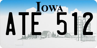 IA license plate ATE512