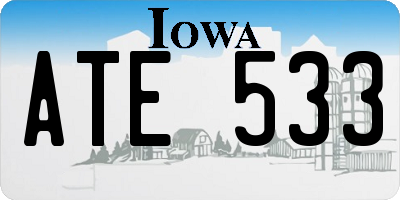 IA license plate ATE533