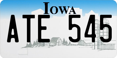 IA license plate ATE545