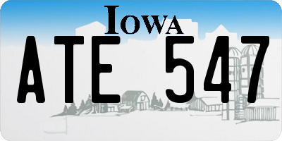 IA license plate ATE547
