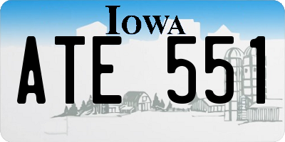 IA license plate ATE551