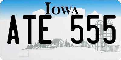 IA license plate ATE555
