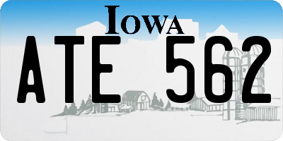 IA license plate ATE562